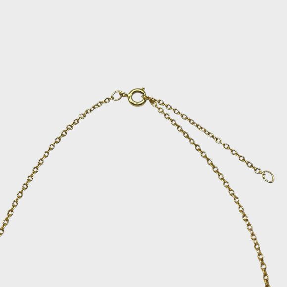 Vintage Sarah Coventry Oval Frosted Green Flower Pendant Necklace Gold Tone 18" - Picture 8 of 10